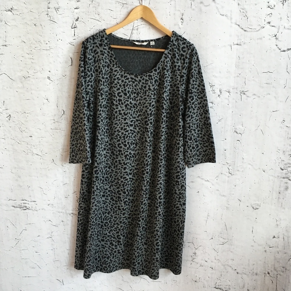 LIZ CLAIBORNE GREY LONG SLEEVE DRESS 1X